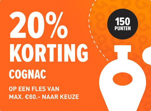 20% korting op cognac bij inlevering van 150 punten